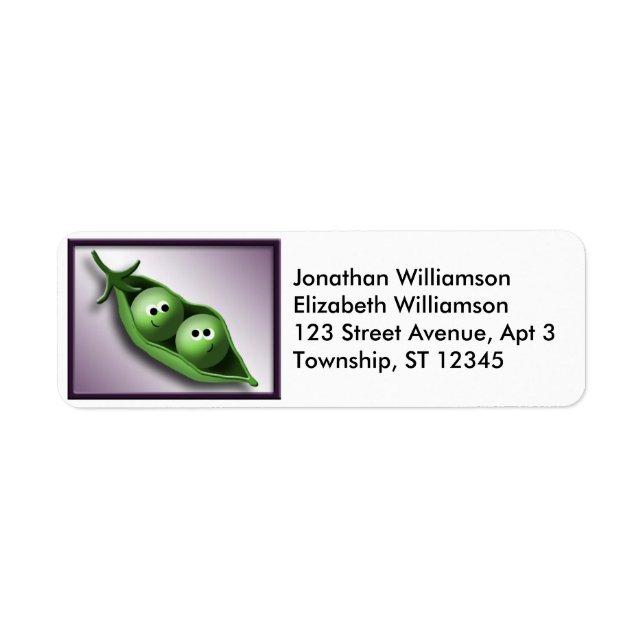 2 Peas in a Pod Return Address Labels (Front)