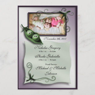 2 Peas in a Pod Twins Birth Announcements