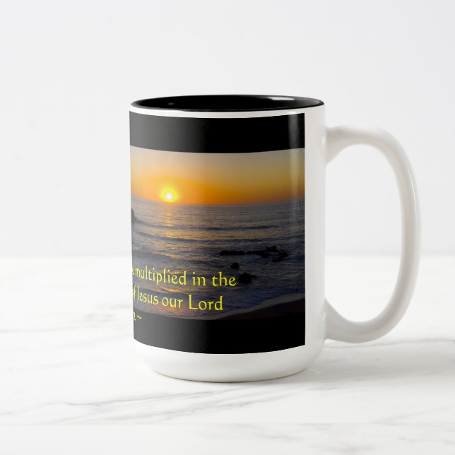 2 Peter 1:2 Two-Tone Coffee Mug (Right)