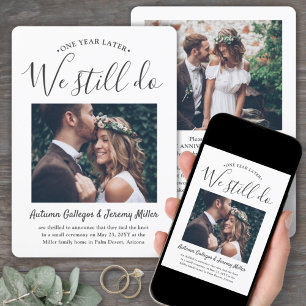 2 Photo 1st Anniversary Party We Still Do Wedding Invitation