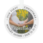 2 Photo 1st Xmas Expecting Baby New Parents Modern