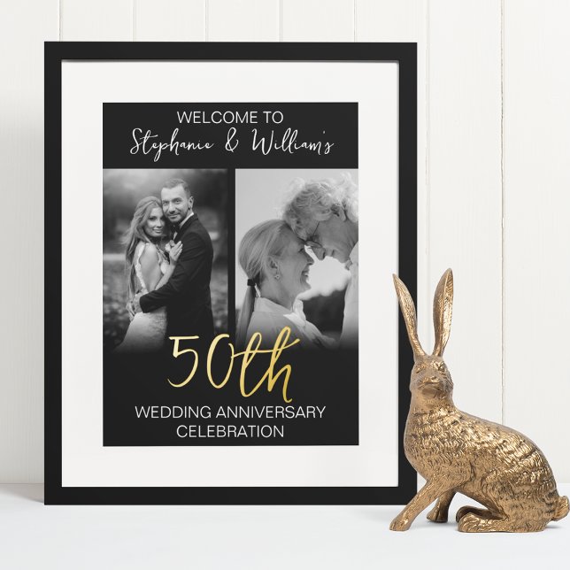 2 Photo 50th Wedding Anniversary Welcome Sign (Creator Uploaded)