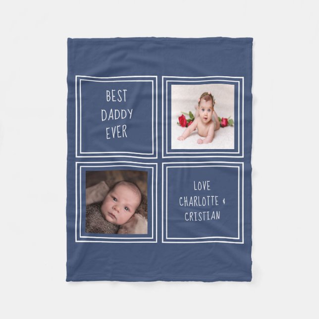 2 Photo And Text Design Your Own Personalised Fleece Blanket (Front)