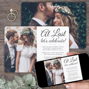 2 Photo At Last Marriage Celebration Wedding Invitation