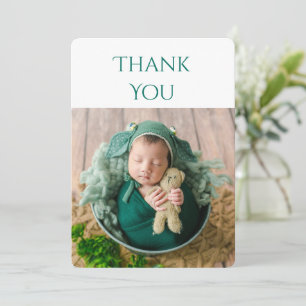 2 photo Baby Green Thank You Card