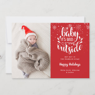 2 Photo Baby Its Cold Outside Holiday Birth Announcement