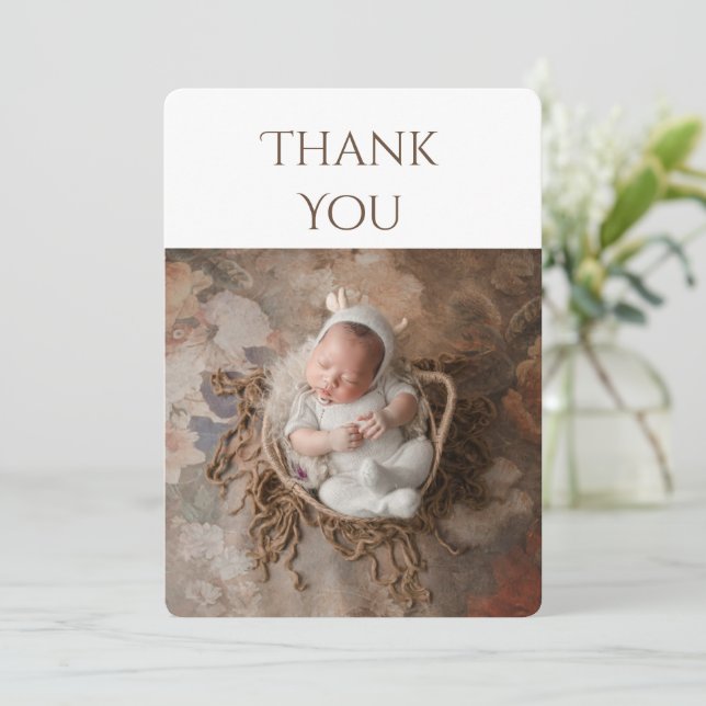2 photo Baby Thank You Card (Standing Front)