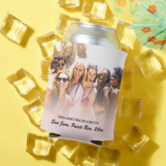 2 Photo Bachelorette Party Favour Personalised Can Can Cooler (In Situ Summer)
