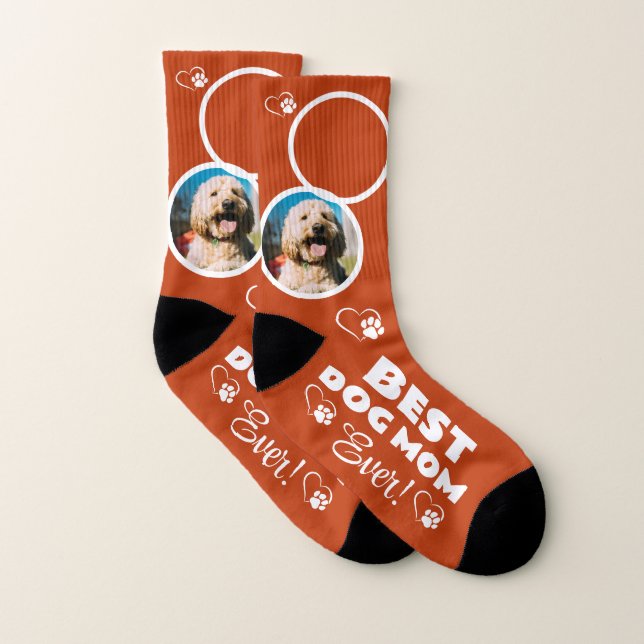 2-Photo Best Dog Mum Ever Pet Socks (Pair)