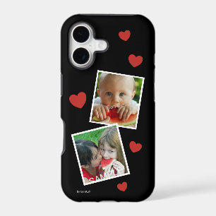 2 Photo Black Case with Red Hearts 