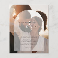 2 Photo Budget Modern Elegant Wedding Invitation