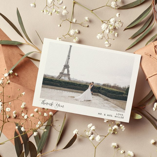 2 Photo Calligraphy Wedding Thank You Card (Creator Uploaded)