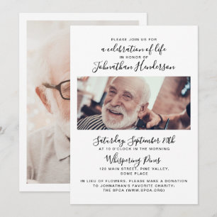 2-Photo Celebration of Life/Funeral/Memorial Invitation