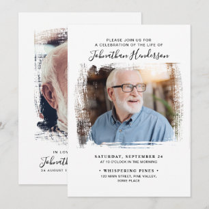 2-Photo Celebration of Life/Funeral/Memorial Invitation