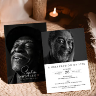 2-Photo Celebration of Life/Funeral/Memorial Invitation