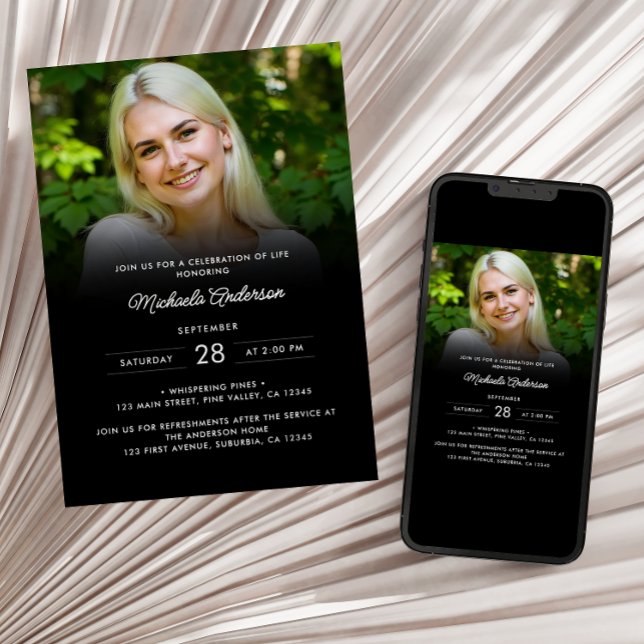 2-Photo Celebration of Life/Funeral/Memorial Invitation (Creator Uploaded)