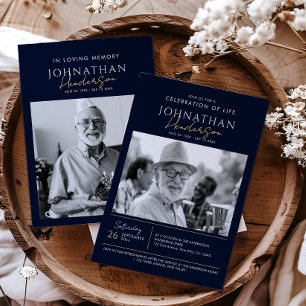 2-Photo Celebration of Life/Funeral/Memorial Invitation