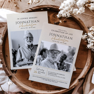 2-Photo Celebration of Life/Funeral/Memorial Invitation