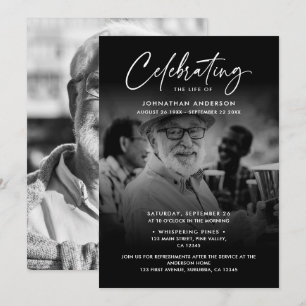 2-Photo Celebration of Life/Funeral/Memorial Invitation