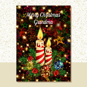2 Photo Christmas Card for Grandma Personalise