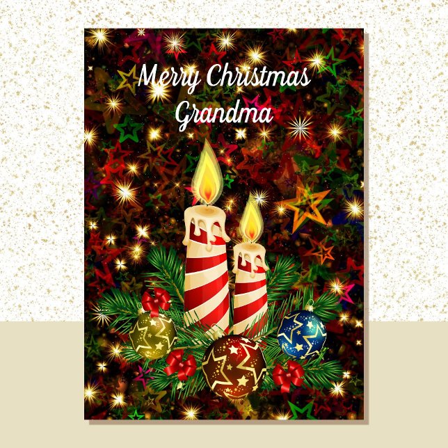 2 Photo Christmas Card for Grandma Personalise (Creator Uploaded)