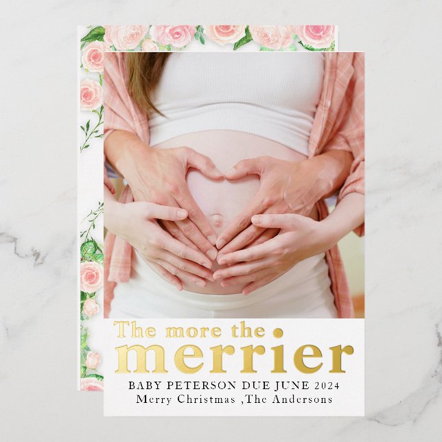 2 Photo Christmas Pregnancy Announcement (Front/Back)