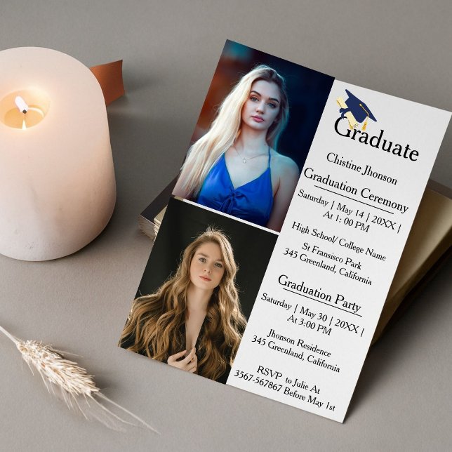 2 Photo class of 2023 graduation Party  Announcement (Creator Uploaded)