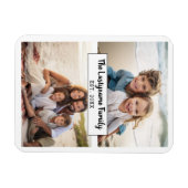 2 Photo Collage Family Name CAN EDIT COLOR Magnet (Horizontal)