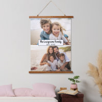 2 Photo Collage Family Name - Horizontal Pics