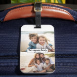2 Photo Collage Family Name - Horizontal Pics Luggage Tag<br><div class="desc">Use up to two horizontal or selfie phone photos to create a unique and personal gift. If you need to adjust the pictures,  click on the customise tool to make changes.</div>