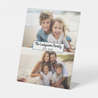 2 Photo Collage Family Name - Horizontal Pics