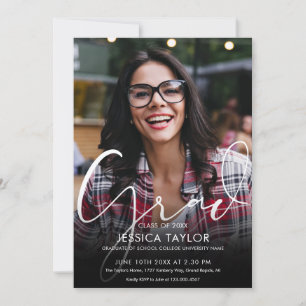 2 Photo Collage Modern Graduation Party Invitation