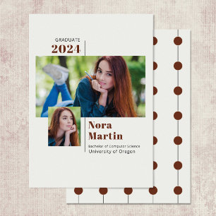 2 Photo College Graduation Auburn Cream Announcement