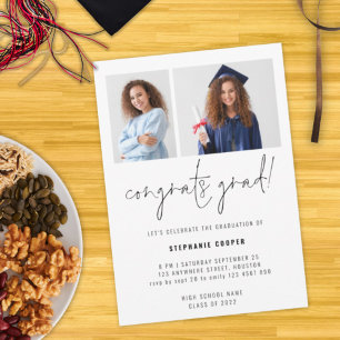 2 Photo Congrats Grad 2022 Graduation Party Invitation