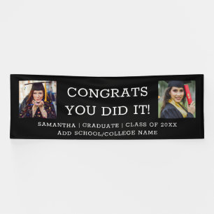 2 Photo Congrats Graduate 2023 Graduation Black Banner