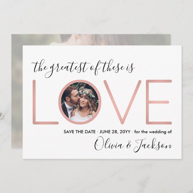 2 Photo Corinthians Love Wedding Save the Date (Front/Back)