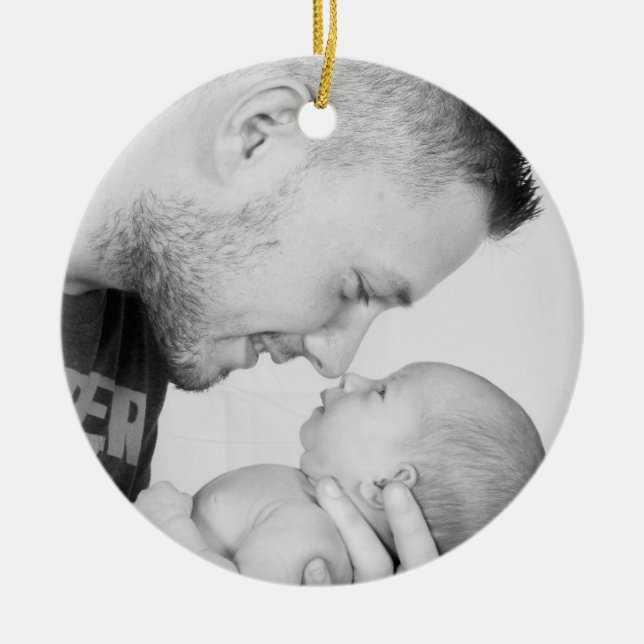 2 Photo Custom Double Sided  Ceramic Ornament (Front)