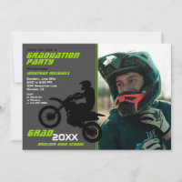 2 PHOTO Dirt Bike Motocross Green Grey Graduation