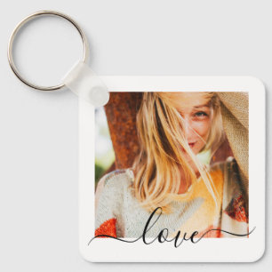 2 Photo Double Sided Template Love Text Metal Keyc Key Ring