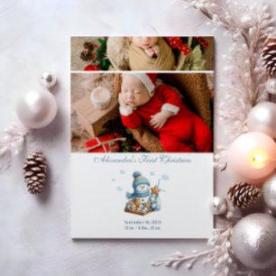 2 Photo First Christmas Birth Announcement