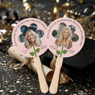 2 Photo Flower Frame Graduate Cute Personalised Hand Fan