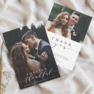 2 Photo Forever Thankful Wedding Thank You Card