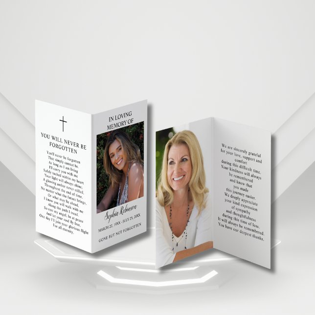 2 Photo Funeral Memorial Folder Prayer Card (Creator Uploaded)