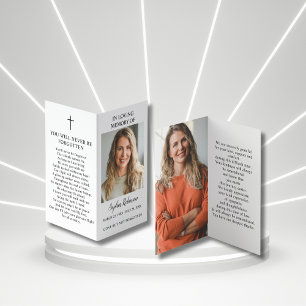 2 Photo Funeral Memorial Folder Prayer Card