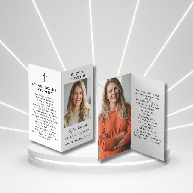 2 Photo Funeral Memorial Folder Prayer Card (Creator Uploaded)