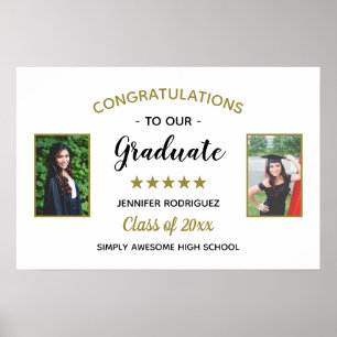 2 Photo Graduation Congratulations Graduate Custom Poster