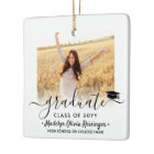 2 Photo Graduation Elegant Black Script Class Year