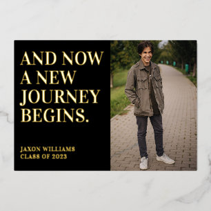 2 Photo Graduation Party Invitation Journey Gold F