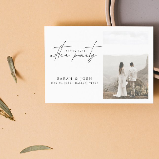 2 Photo Happily Ever After Party Wedding Reception Announcement (Our Fairy Tale Continues... Join Us for Our Happily Ever After Party! 🌟🍾)