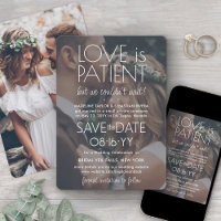 2 Photo Love is Patient Wedding Reception White